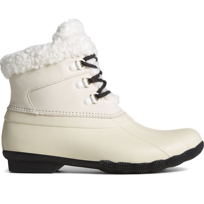 All white sperry duck boots best sale